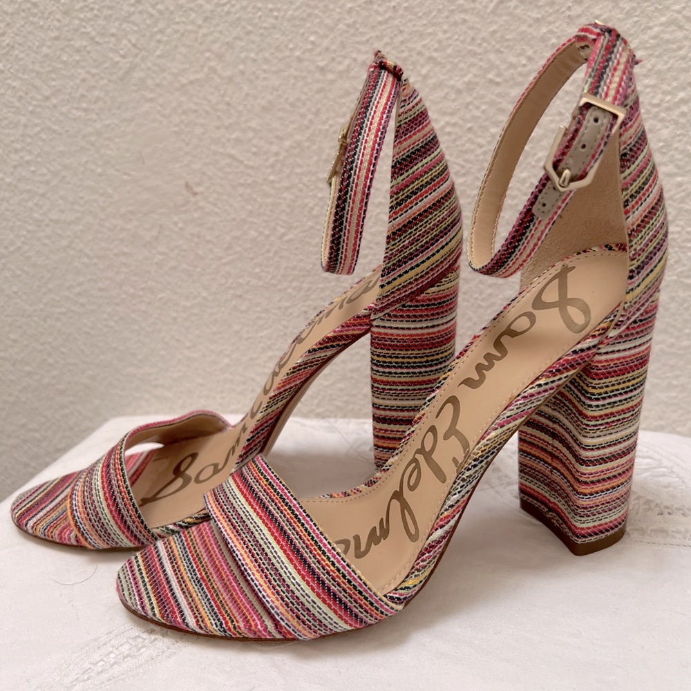 Sam Elderman Multi-Colored Heel Sandals - image 2